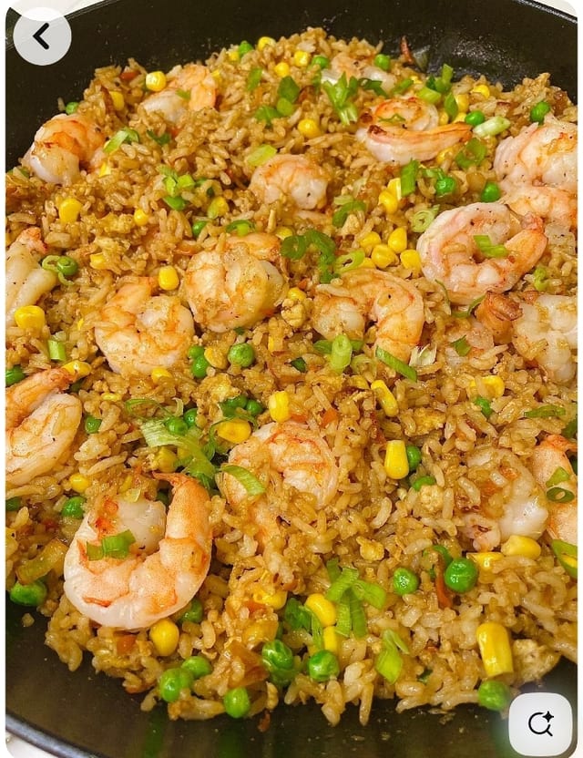 Shrimp Over Rice.
