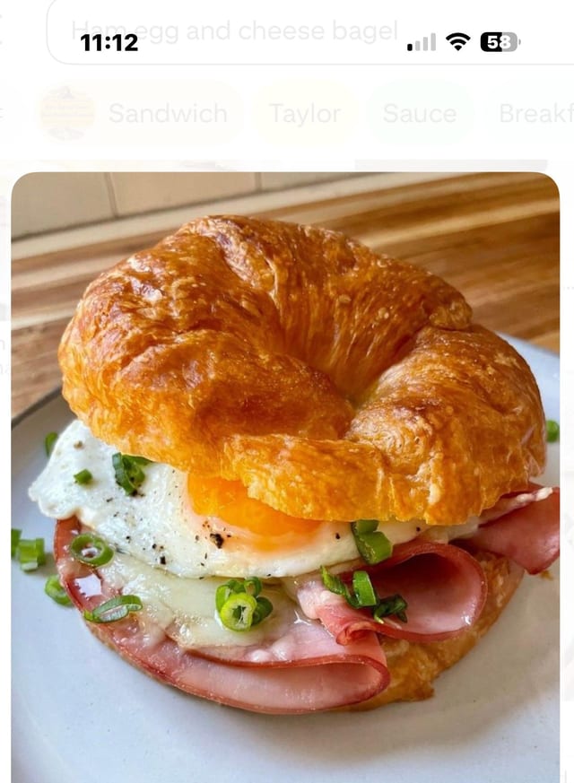 Ham, Egg & Cheese Sandwich.